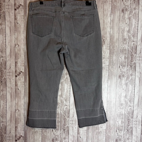 Isaac Mizrahi Live! Gray True Denim Crop Jeans with Cuff Detail - Picture 6 of 8
